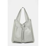 Vakko Grey Leather Bag