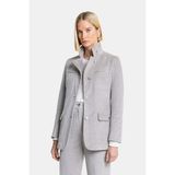 Vakko Grey Stand Collar Velvet Jacket - 38 - Gri