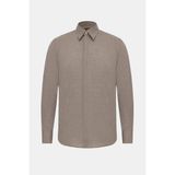 Vakko Herringbone Casual Shirt - XL - Kahverengi