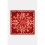 Vakko KIRMIZI GEOMETRİK DESENLİ TWILL EŞARP