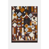 Vakko KOYU GRİ GEOMETRİK DESENLİ PAMUK/İPEK ŞAL