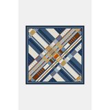Vakko LACİVERT GEOMETRİK DESENLİ TWILL GAVROŞ