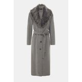 Vakko Light Grey Wool/cashmere Overcoat - 44 - Gri
