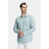 Vakko Linen Casual Shirt - 2XL - Yeşil