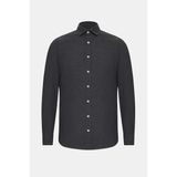 Vakko Melange Cotton Casual Shirt - Gri