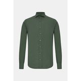 Vakko Melange Cotton Shirt - 2XL - Yeşil
