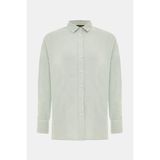 Vakko Mint Linen Shirt - 36 - Yeşil