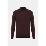 Vakko Mock Neck Long Sleeve Knit Sweater - Kırmızı - XL