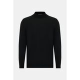 Vakko Mock Neck Long Sleeve Knit Sweater - Siyah - 2XL