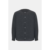Vakko Navy Collarless Long Sleeve Shirt - 3XL - Gri