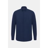 Vakko Navy Cotton Linen Jersey Casual Shirt - 2XL - Mavi