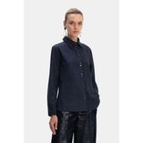 Vakko Navy Long Sleeve Shirt - 44 - Mavi