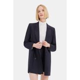 Vakko Navy Striped Jacket - 38 - Mavi