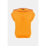 Vakko Orange Hooded Knit Sweater - Turuncu - L