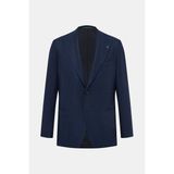 Vakko Peak Lapel Single-Breasted Lined Jacket - 50 - Mavi