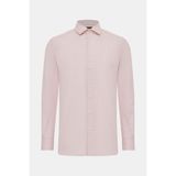 Vakko Pink Cotton Linen Casual Shirt - 2XL - Pembe