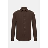 Vakko Poplin Shirt - 41 - Kahverengi