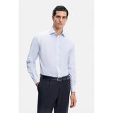 Vakko Striped Pattern Shirt - 41 - Mavi