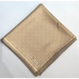 Vakko Tivil Monogram Ipek Eşarp 41408-BEJ - 90 x 90 cm