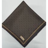 Vakko Tivil Monogram Ipek Eşarp 41408-Koyu Kahve Camel - Koyu Kahve - Camel - 90 x 90 cm