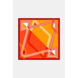 Vakko TURUNCU GEOMETRİK DESENLİ TWILL EŞARP