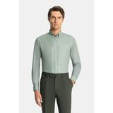 Vakko Twill Casual Shirt - 2XL - Yeşil