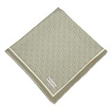 Vakko Twill İpek Eşarp - Yeni Monogram - Koyu Bej