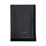 Vakko Twill İpek Şal - Helezon Monogram - Antrasit