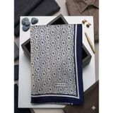 Vakko Twill İpek Şal Monogram Lacivert