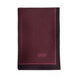 Vakko Twill İpek Şal - Yeni Monogram - Bordo