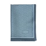 Vakko Twill İpek Şal - Yeni Monogram - Kot Mavi