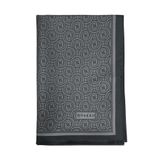 Vakko Twill İpek Şal - Yeni Monogram - Koyu Gri