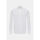 Vakko White Herringbone Cotton Shirt - 41 - Beyaz