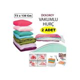 Vakum Hurcu 2 Adet Büyük Boy 73 Cm X 130 Cm Vakumlu Poşet Vakumlu Hurç Vakumlu Torba Yorgan Yastık