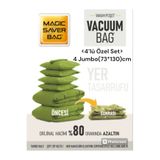 Vakum Hurcu 4'Lü Set Jumbo 73X130 Cm Vakumlu Hurç - Vakumlu Poşet -