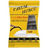 Vakum Hurcu 6'Lı Set Jumbo 73X130 Cm Vakumlu Hurç - Vakumlu Poşet -