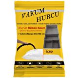 Vakum Hurcu 7'Li Set Xxlarge 80X100 Cm Vakumlu Hurç - Vakumlu Poşet -