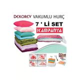 Vakum Hurcu Dekorev Vakumlu Poşet 7'Li Set Vakumlu Hurç Vakumlu Torba 2 L + 2 Xl + 2 Xxl + 1 Jumbo Vakumlu Hurç
