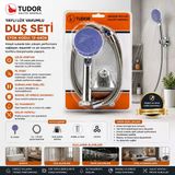 Vakumlu - Krom Lüks Duş Seti Metal Yaylı Hortum=150Cm Mafsal (5224)