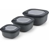 Vakumlu Silikon Kapaklı Plastik Saklama Kabı, 3.5 Litre, Mikrodalga ve Derin Dondurucu Için, Gıda Depolama Kutusu, Mutfak Düzenleyici Organizer, Bpa Içermez (600/1100/1800 Ml) (Antrasit, Kare)