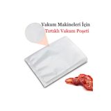 Vakur Vakum Makineleri Için Tek Yüzeyi Tırtıklı Vakum Torbası - Poşeti 15cmx25cm -100 Adet