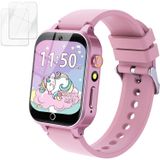 Vakzovy 5-12 yaş arası kızlar için HD dokunmatik ekranlı akıllı saat - 26 oyun, video kamera, müzik, adım sayar ve daha fazlası ile - eğlenceli eğitici doğum günü hediyesi