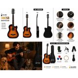 Valares 38c Kesik Kasa Sap Ayarlı Akustik Gitar 38 4/4 Full Aksesuar Hediyeli Sunburst Suhr Burst