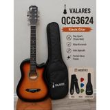 Valares 38C Kesik Kasa Sap Ayarlı Akustik Gitar 38 Inç Full Aksesuar Hediyeli Sunburst - Sunbrust