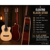 Valares QCG10CS Üst Seviye Sahne Performansı Sunan Elektro Klasik Gitar 3 Bant Eq Full Aksesuar Seti - Parlak Natürel
