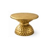 Valda Fırçalanmış Gold Dövme Metal Modern Orta Sehpa