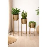 Valda Metal Gold Eskitme Saksılık Çap 20 cm Boy 75-60-45 cm - Eskitme Altın