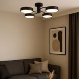 Vale 4lü LED Avize Modern Tasarım Enerji Tasarruflu 3 Renk Işık Oturma Odası Mutfak Giyinme Odası - Siyah