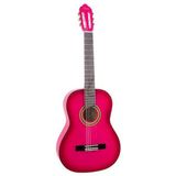 Valencia VC102TPKS 1/2 Klasik Gitar - Pembe Sunburst (Başlangıç Seviyesi) | Sap Ayar Çeliği (Truss Rod), Çocuklar Için Ilgi Çekici Pembe Tasarım ve Kolay Basılan Yumuşak Teller