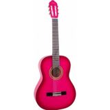 Valencia VC103TPKS 3/4 Klasik Gitar - Pembe Sunburst (Başlangıç Seviyesi) | Sap Ayar Çeliği (Truss Rod), Estetik Pembe Gradyan Bitiş, Öğrenci Dostu Ince Sap Profili